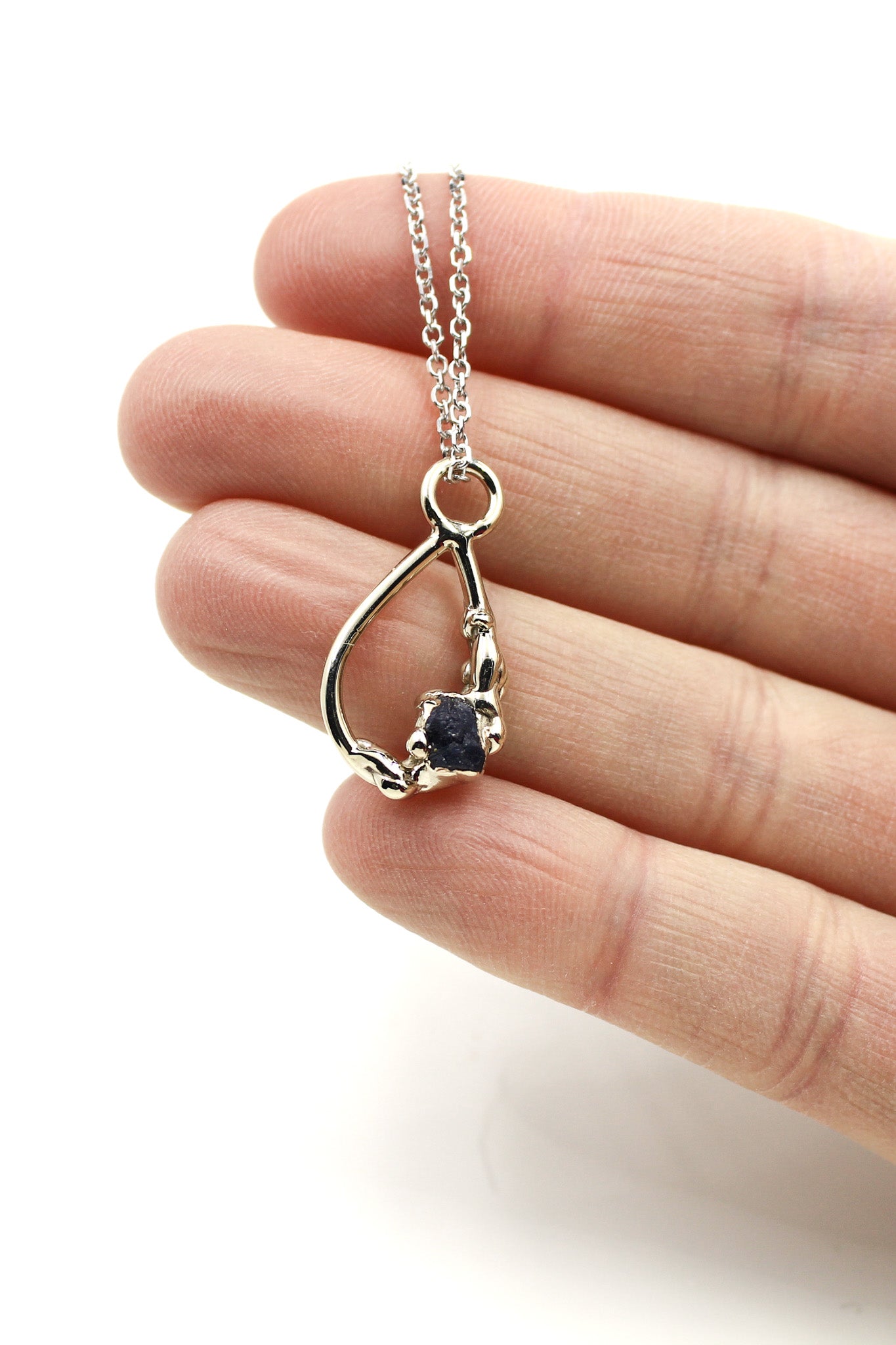 {OCEANIC} Sunken Treasure Double-Sided Necklace: Sapphire in 14k White Gold