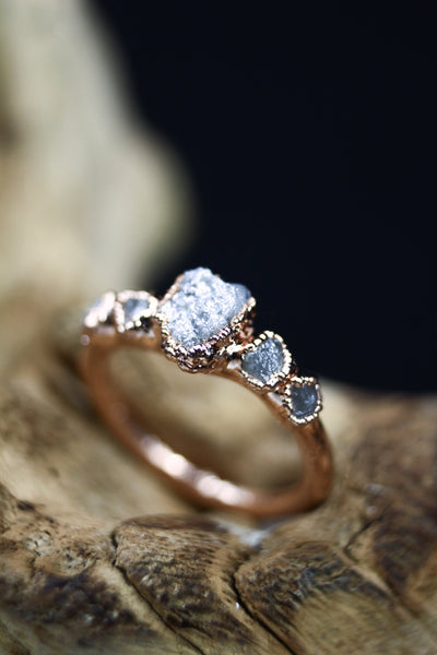 The Diamond Sea Engagement Ring in Vermeil Rose Gold