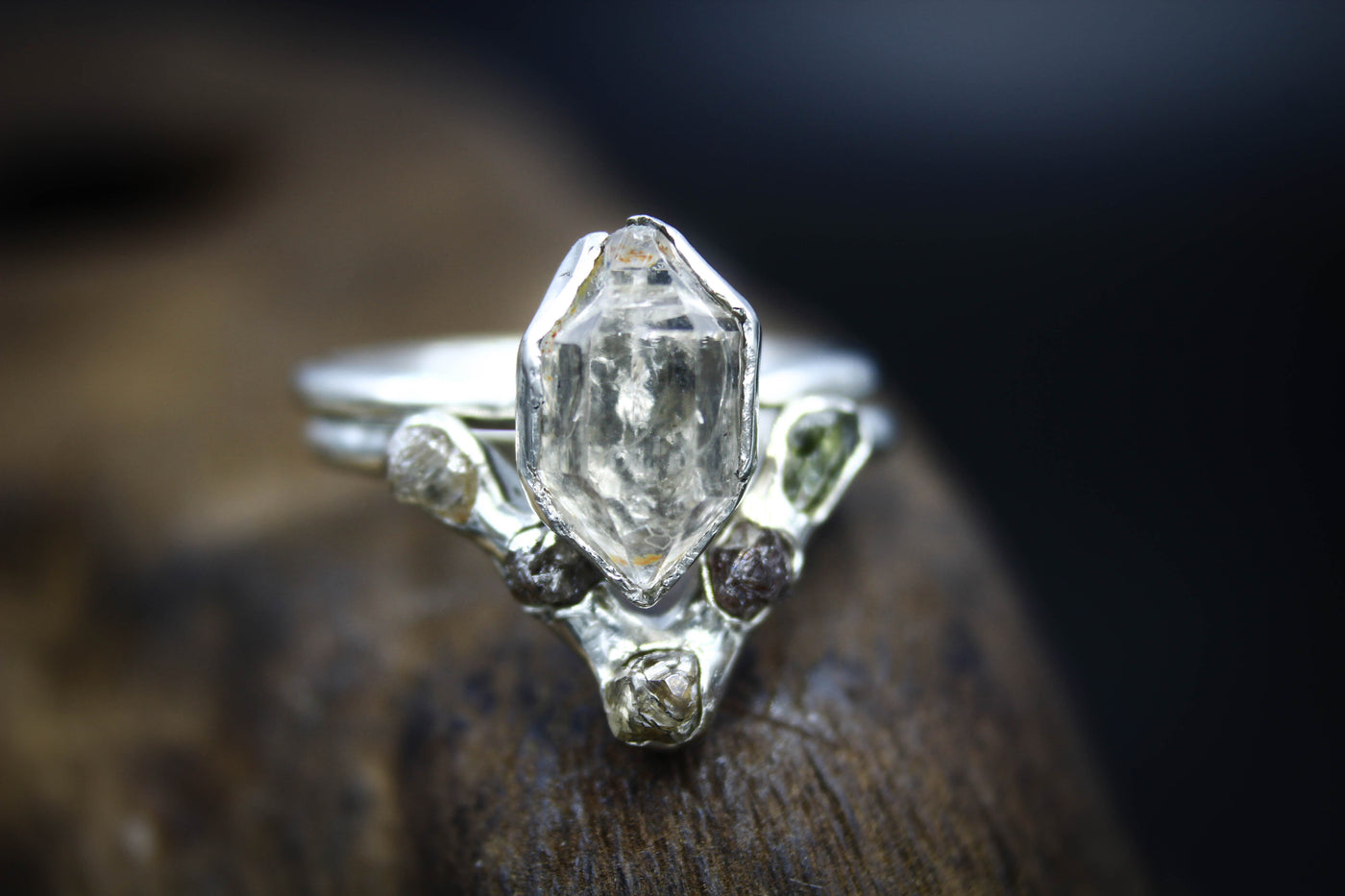 Herkimer Diamond Engagement Ring