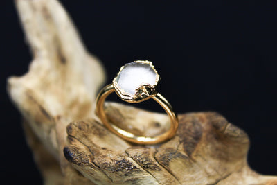 Herkimer Diamond Ring in Vermeil Yellow Gold
