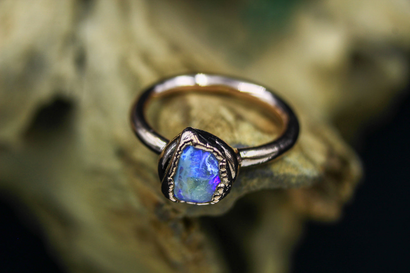 HORIZON - Opal Ring in Vermeil Rose Gold