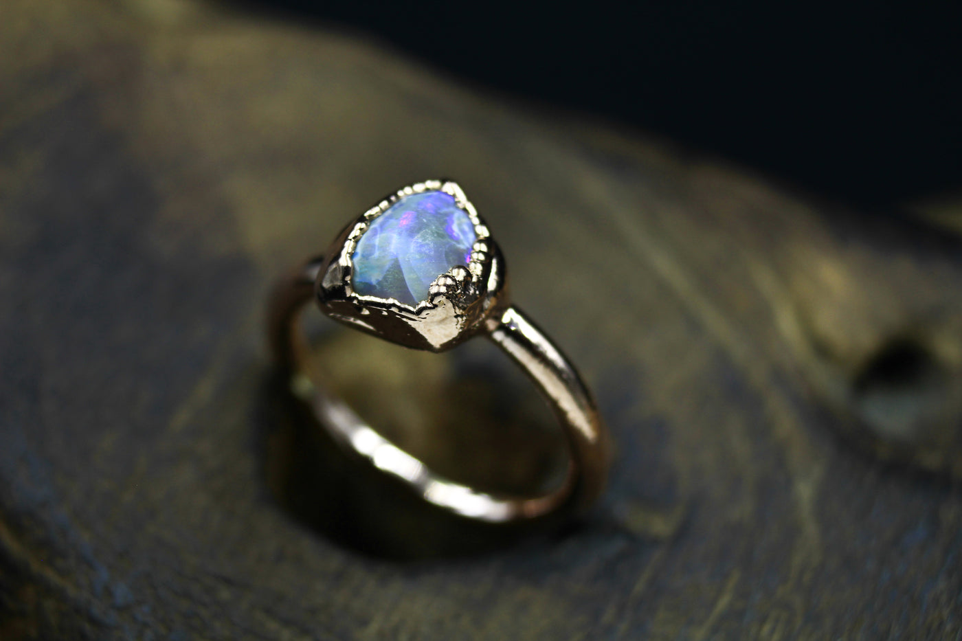 HORIZON - Opal Ring in Vermeil Rose Gold