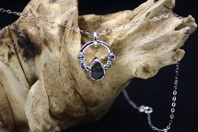 labradorite raw diamond rhodium silver necklace bohemian alternative bridal jewelry