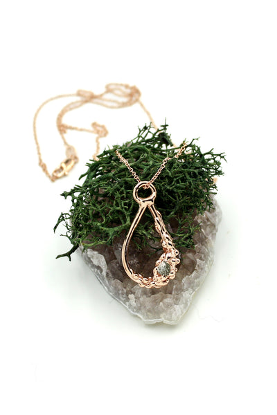 {OCEANIC} Sunken Treasure Double-Sided Necklace: Sapphire in 14k Rose Gold