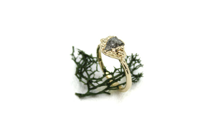 natural raw ethical Diamond crystal engagement ring 