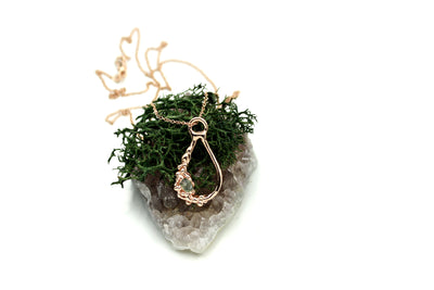 {OCEANIC} Sunken Treasure Double-Sided Necklace: Sapphire in 14k Rose Gold