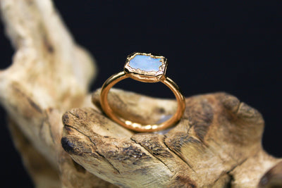 Natural Australian Opal Ring in Yellow Gold